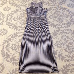 J. Crew Navy Striped Racerback Maxi